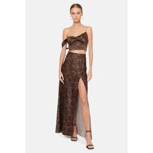 Cami NYC Slit Silk Maxi Skirt in Tortoise Shell